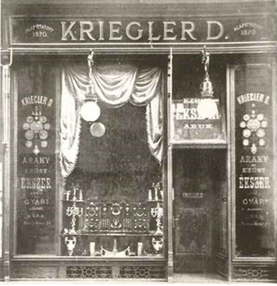Budapest, Károly körút 24., Kriegler Dávid ékszerüzletének portálja 1902-ben - forrás: Szalon Újság, 1902., 24. melléklet