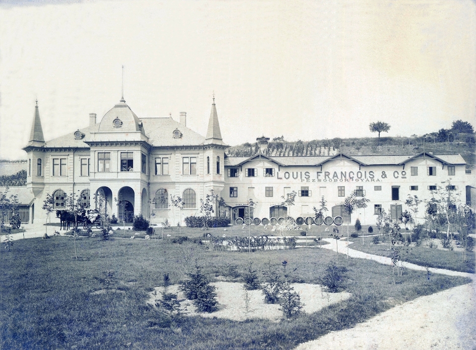 Louis Francois & Co. pezsgőgyár, Budafok, 1900 - építész: Kovács Frigyes - forrás: képeslap