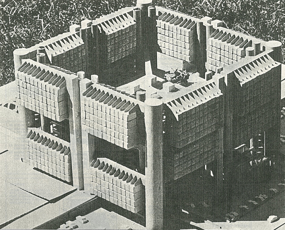 Hönggerbergi kollégiumi épületegyüttes terve, Zürich, Svájc, 1968–1969, Hajnos Miklós