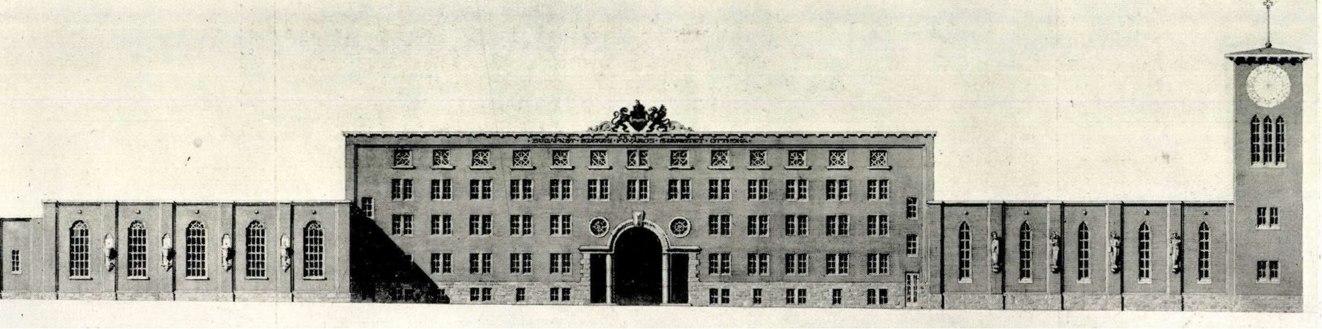 A székesfővárosi szeretetotthon tervpályázata, 1929 - Neuschloss Kornél és Gyenes Lajos megvett pályázatának részlete (Magyar Építőművészet, 1929/4., 24. o.)