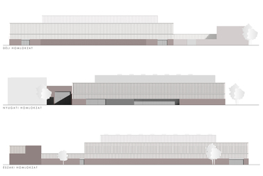 Homlokzatok – Hajdúszoboszlói Multifunkcionális Rendezvénycsarnok – építész: Wéber József / Wéber Építésziroda