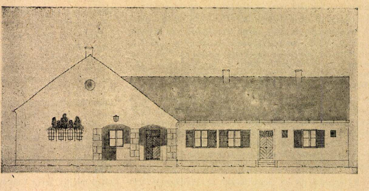 Kotsis Lajos harmadéves építészhallgató vendéglőterve üdülőövezetbe, 1942-ből (Technika, 1942/7., 264. o.) 