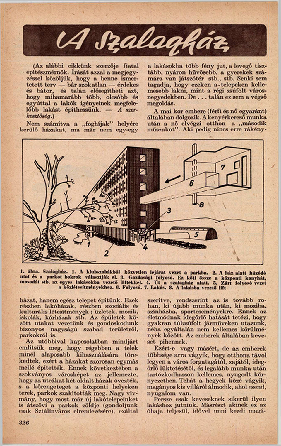 Zalotay legkorábban publikált cikke a szalagház koncepcióról az Élet és Tudomány 1959. márciusi számában.