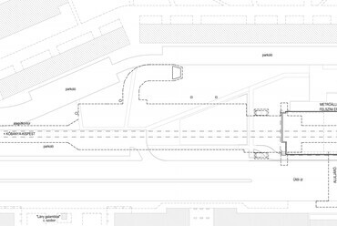 A Pöttyös utca állomás felújításának tervrajzai – helyszínrajz – Forrás: Bückner Dóra