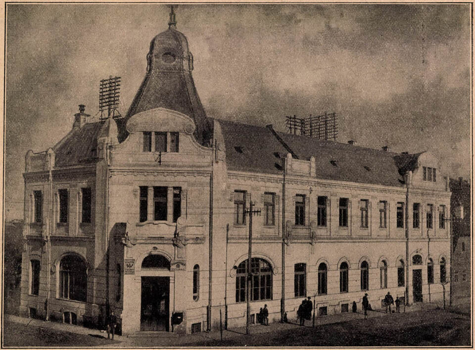 Szatmárnémeti, Postaház, 1910 körül, tervező: Bierbauer István (Építő Ipar, 1910/31., 307. o.)