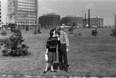 Goldmann György tér és környéke 1965-ben, a V2 és a Goldmann Menza felépítése előtt, forrás: fortepan, adományozó: Bogyó Virág