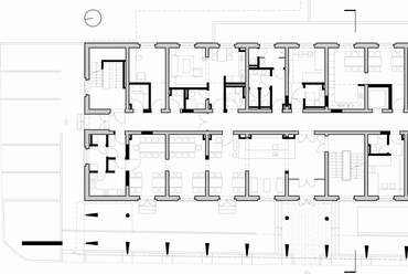 hotel Fidelitas Sepsiszentgyörgyön – Alaprajz, földszint – építészet: Török Áron-Lóránt, Wegroszta László-Mihály