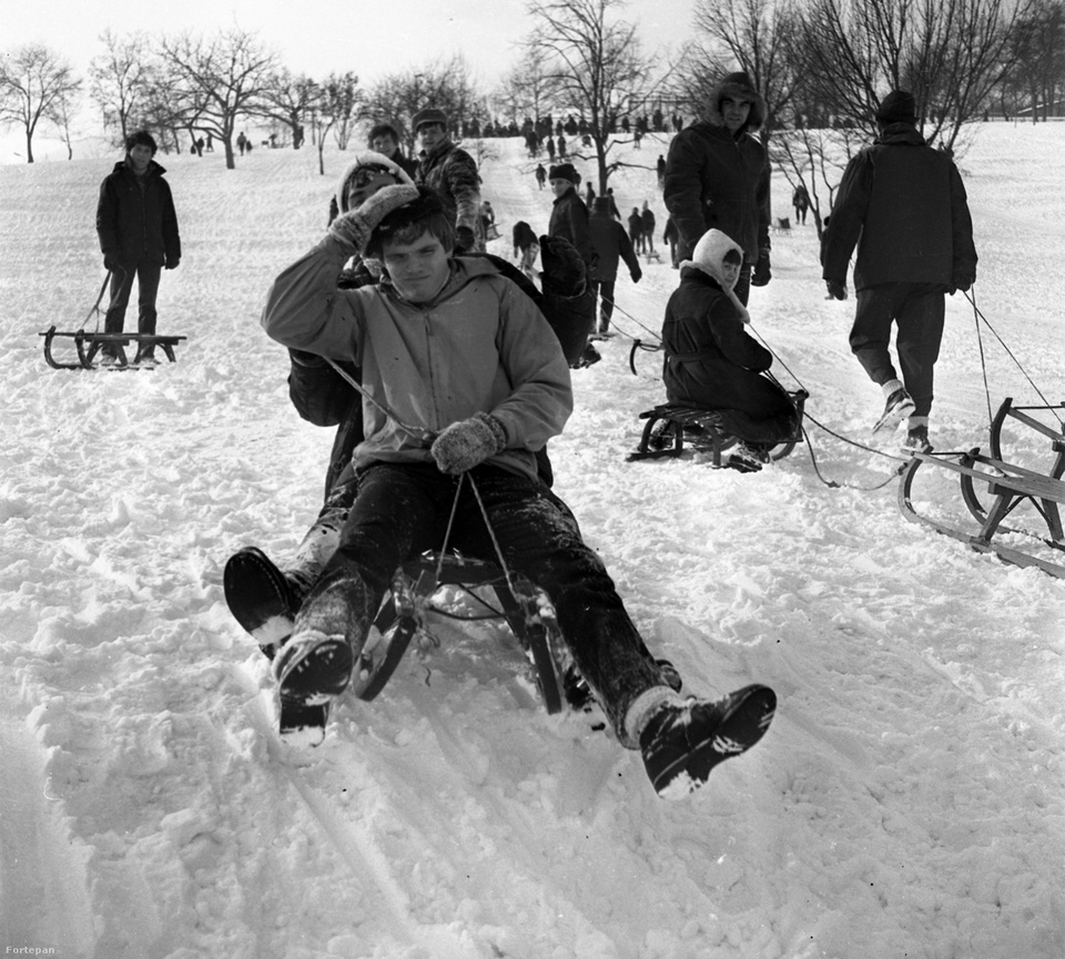 Tabán, 1971 – amikor még volt hó télen. Forrás: Fortepan