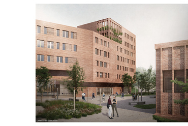 Az Archikon terve az MCC új épületéhez. Campus-tér