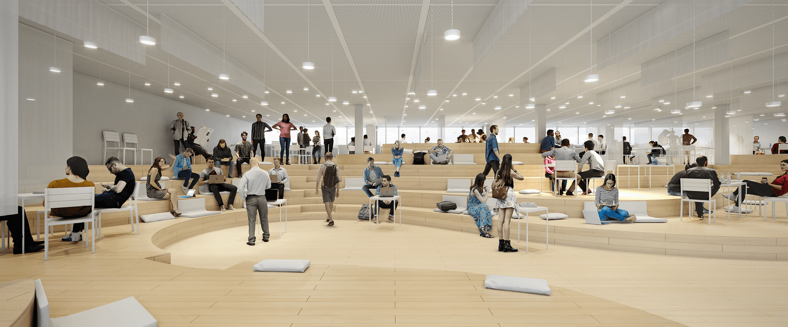 Genova Future Library nemzetközi építészeti tervpályázat II. díj, a tanulási táj – építész: Deichler Jakab Stúdió