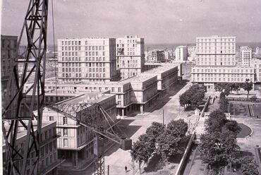 Le Havre 1955 körül, az újjáépítés tervezője: August Perret és munkatársai, köztük Preiser Károly (képeslap) 