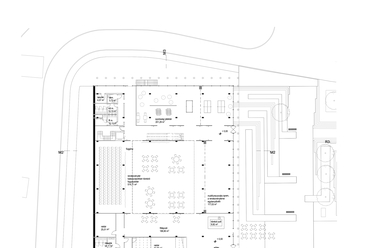 A Deichler Jakab Stúdió terve a Tata Szíve építészeti pályázaton - a művelődési ház földszintje
