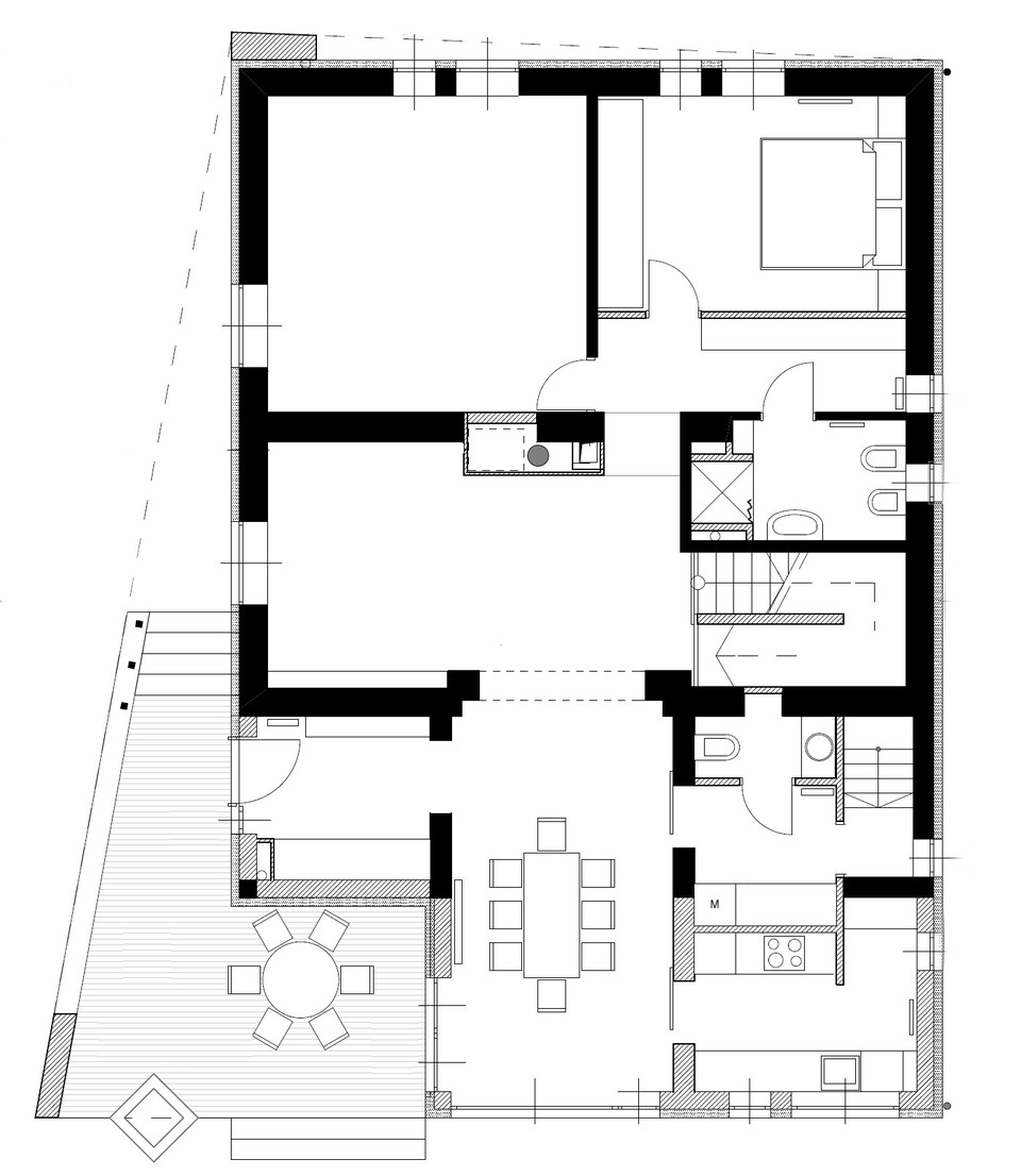 	R36 családi ház – új alaprajz, földszint – tervező: Béres Építésziroda