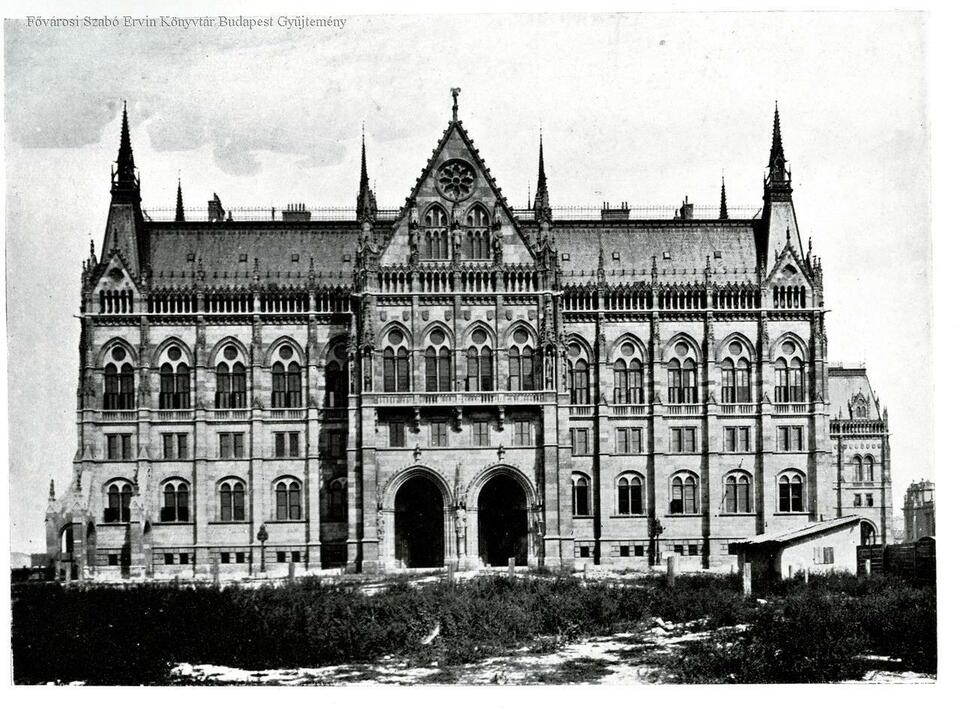 Budapest, Országház, 1902 körül, tervező: Steindl Imre, épületasztalos munka: Gregersen G. és Fiai (FSZEK Budapest Gyűjtemény)