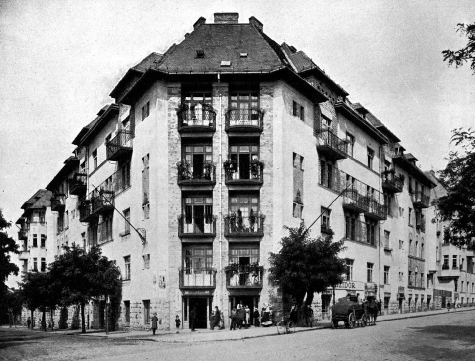 Budapest, Jászberényi (Kőrösi Csoma Sándor) út 36-38. 1913 körül, tervező: Jónás Dávid és Zsigmond (Erdélyi Mór felvétele - FSZEK Budapest Gyűjtemény)