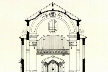 Zalaegerszeg, Jézus Szíve-templom, metszet. Magyar Építőművészet, 1928. 28. évf. 4. szám