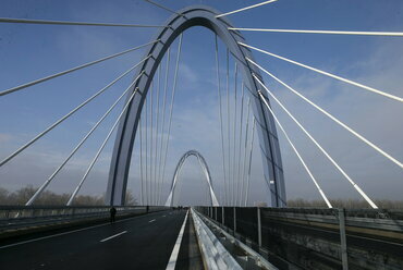 Az új tiszaugi Tisza-híd az átadás napján, 2021. december 15-én. MTI/Bús Csaba