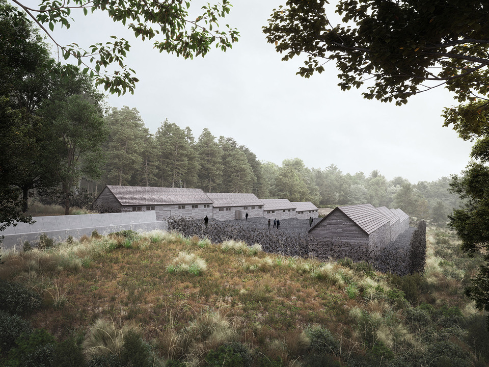 A CZITA Építész Iroda és az RJZS Architects terve a Recski Nemzeti Emlékpark pályázatán – barakktábor