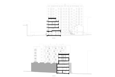 Kirkfell önkKirkfell önkormányzati bérház, Camden, London – Metszetek – Tervező: Mae Architects