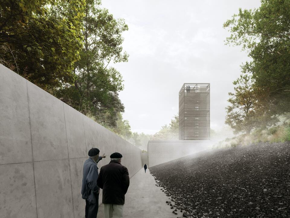 Recski Nemzeti Emlékpark pályázat, torony, 2021 – építész: CZITA Építész Iroda, RJZS Architects