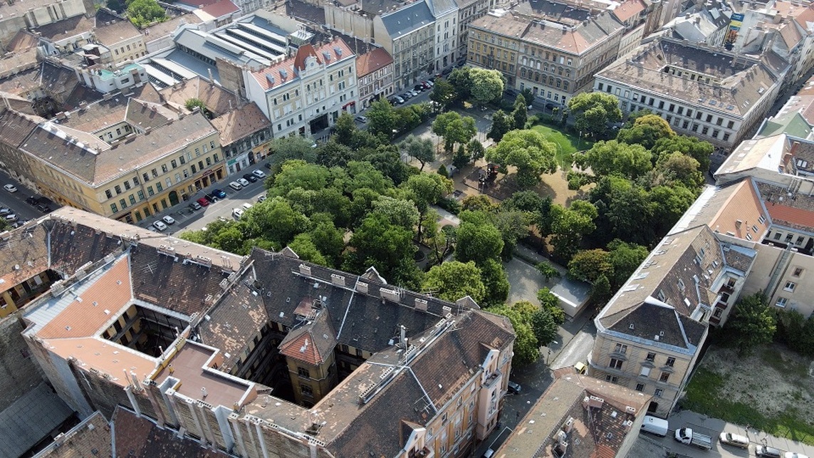 Klauzál tér a magasból. Forrás: erzsebetvaros.hu