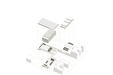 Az Építészet Ligete – Robbantott axonometria  – Tervező: Hetedik Műterem