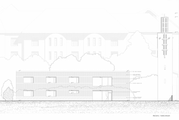 Korai fejlesztőközpont autista gyermekek részére – Keleti homlokzat – Terv: Vörös-Grigoriu Eszter