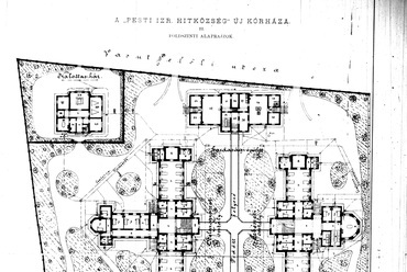 Pesti Izraelita Hitközség Szabolcs utcai Kórháza. Alaprajzok. Forrás: Építő Ipar, 1890., 6. szám