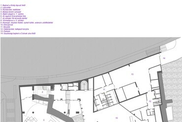 Csónak utcai szint alaprajza: további rajzok és metszetek a mellékletekben érhetőek el, A budai Hatvany-Lónyay villa helyén épült új komplexum, Vezető tervező 2006 és 2021 között: BORD Építész Stúdió 