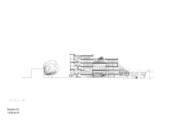 Kingston Egyetem, Town House – Metszet – Tervező: Grafton Architects 