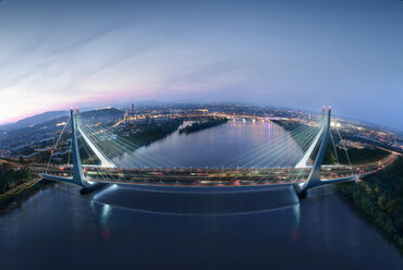 Az Új Duna-híd látványterve. Tervező: UNStudio, Buro Happold, forrás: bfk.hu