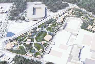 A debreceni Nagyerdei Kultúrpark attrakciófejlesztése, a B5 Építészstúdió pályamunkája - látványterv