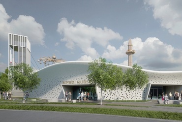 A debreceni Nagyerdei Kultúrpark attrakciófejlesztése, a B5 Építészstúdió pályamunkája - multifunkcionális látogatóközpont, látványterv