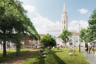 A Szentháromsági téri zöldfelületek megújítására kiírt nyílt tervpályázat munkája, Tervező: Urban Concept, 2022.