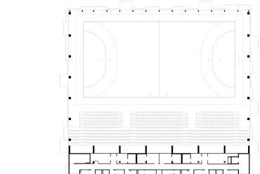 Hatvani multifunkcionális sport -és rendezvénycsarnok – 1. emeleti alaprajz – Tervező: Napur Architect