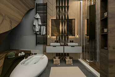 Hotelszobához tartozó fürdőszobák, Forrás: akoncity.com