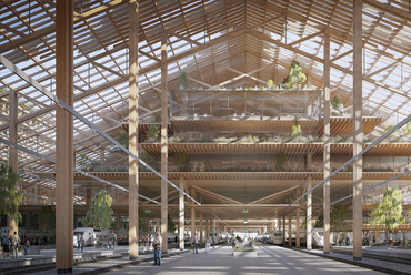 Kengo Kuma & Associates és az M-Teampannon közös pályaműve a Nyugati tervpályázaton