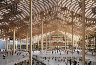 Kengo Kuma & Associates és az M-Teampannon közös pályaműve a Nyugati tervpályázaton