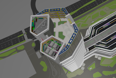 A MOL Campus  BIM modellje, szerző: Finta Stúdió. Forrás: Market Építő Zrt.