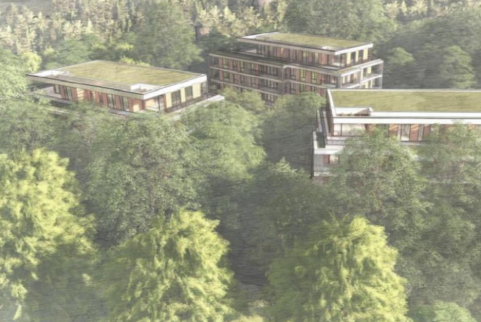 78 lakásos épületegyüttest terveznek Budakeszierdőben, egy lebontott iskola helyén
