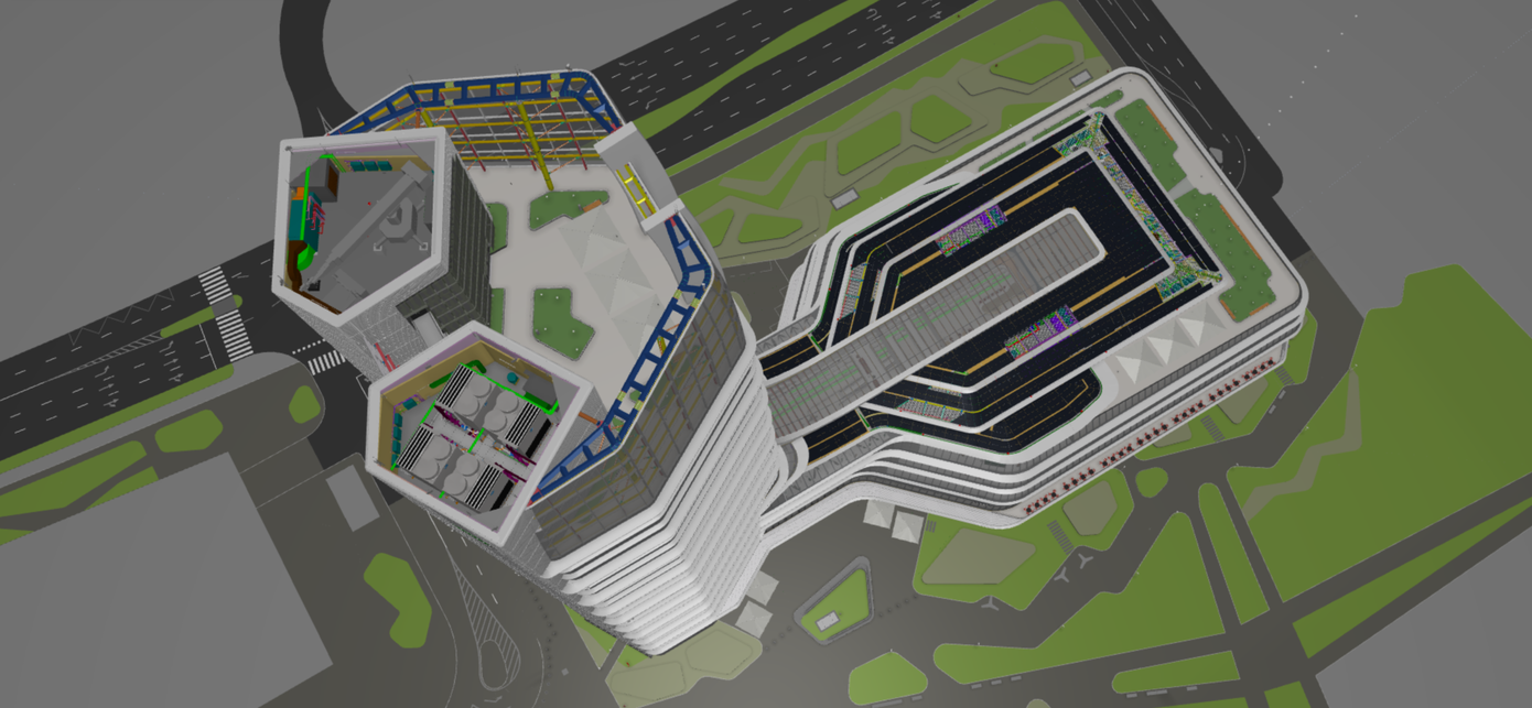 A MOL Campus  BIM modellje, szerző: Finta Stúdió. Forrás: Market Építő Zrt.