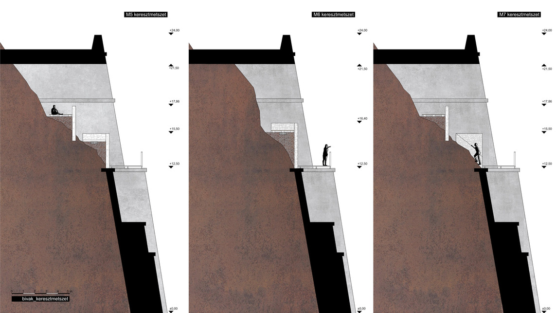 Menedék a Zsil-völgyében — Kovács Áron diplomaterve, 2022. — bivak metszet