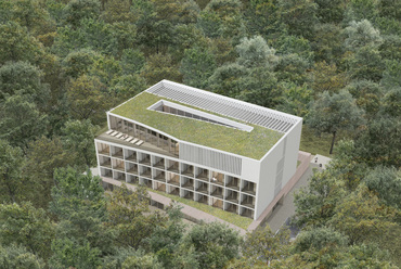 Debreceni Egyetem ´UniGreen Hotel´ Innovációs Oktatószálloda – Látványterv – Tervező: Hetedik Műterem