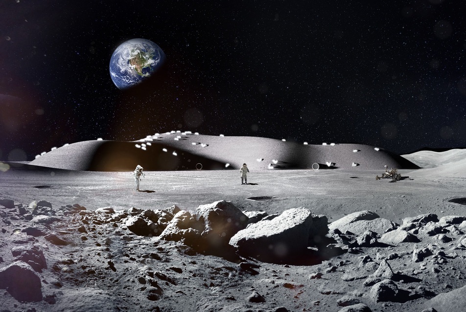Holdkőzetből felépíthető űrbázis terveit mutatták be a Paulinyi & Partners építészei 