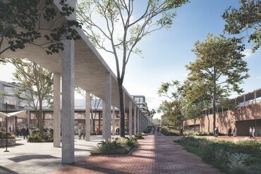 Az Akadémia Park tervpályázatának egyik megosztott első díjas terve, Gereben Marián Építészek, 2022.