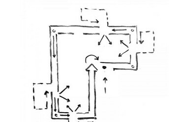 Bizánci Kultúra Múzeuma, Thesszaloniki (1993) – Skicc az útvonalról – Tervező: Kyriakos Krokos