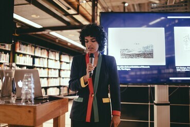 Setareh Noorani, Collecting Otherwise: Time-based Interventions in the Archive, during Thursday Night Live! Photo: Simaa Al Saig