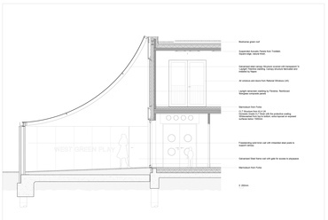 Részlet rajz – Dyvik Kahlen Architects: WGP óvoda és közösségi ház.