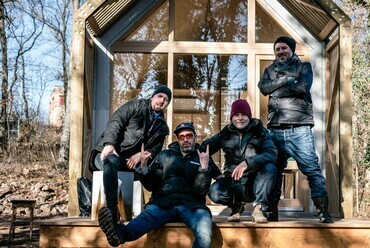 A Hello Wood alapítói (balról jobbra): Huszár András, Ráday Dávid, Pozsár Péter (2022-ben kivált) és Tóth Krisztián (2017-ben csatlakozott) – fotó: Darab Zsuzsa