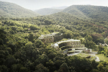 Egy korábbi, Johannes Torpe által jegyzett tervváltozat az egykor Buda Resort néven futó szállodafejlesztésre. Forrás: www.johannestorpe.com
